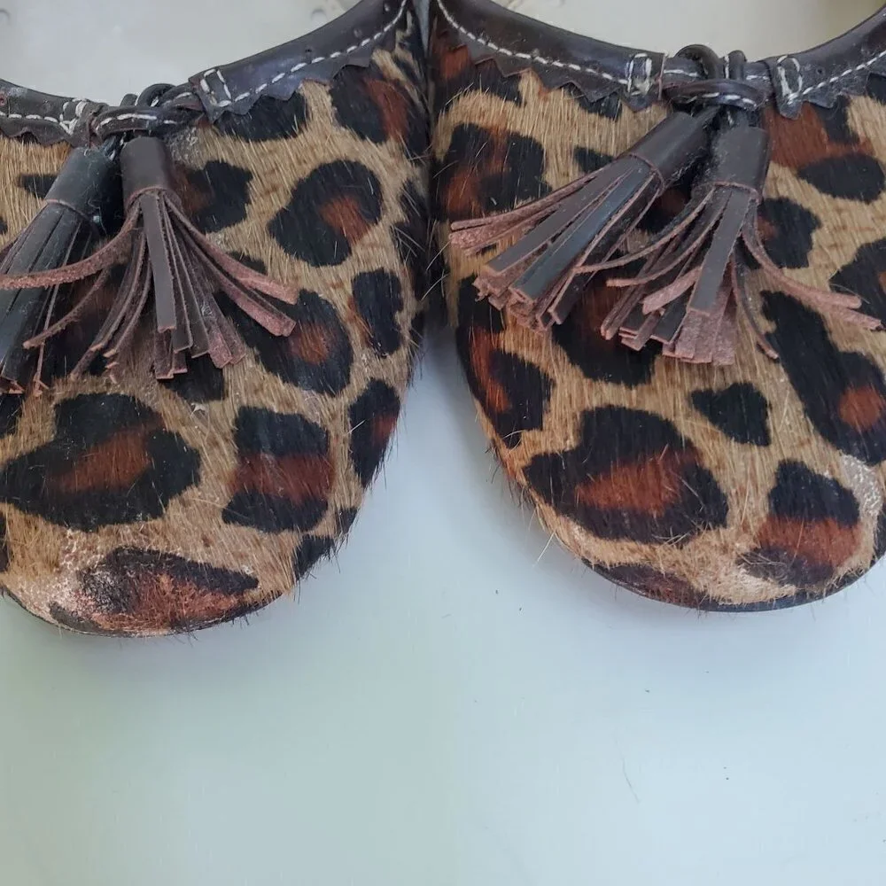 Circa Joan And David Leopard Calf Hair Kitten Heel Pumps Size 7M